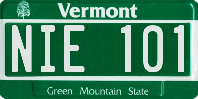 VT license plate NIE101