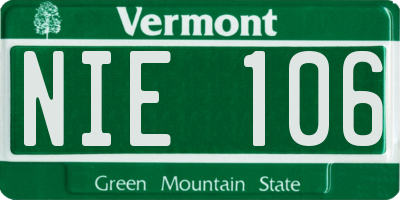 VT license plate NIE106