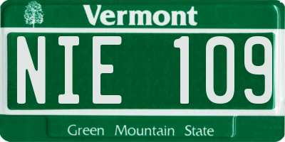 VT license plate NIE109