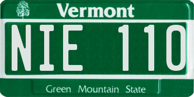 VT license plate NIE110