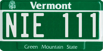 VT license plate NIE111