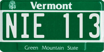 VT license plate NIE113