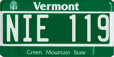 VT license plate NIE119