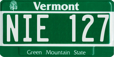 VT license plate NIE127