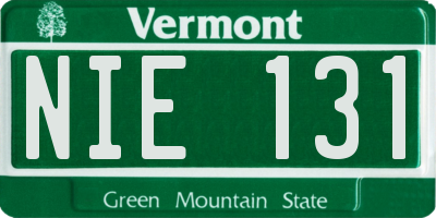 VT license plate NIE131