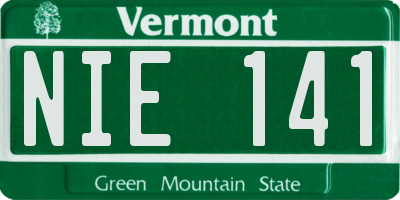 VT license plate NIE141