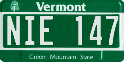 VT license plate NIE147