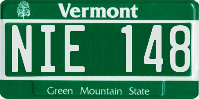 VT license plate NIE148