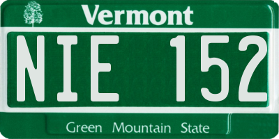 VT license plate NIE152