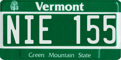 VT license plate NIE155