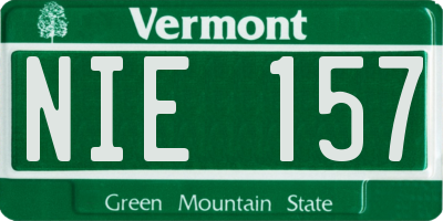 VT license plate NIE157