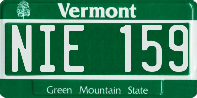 VT license plate NIE159