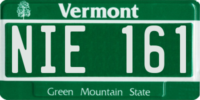 VT license plate NIE161