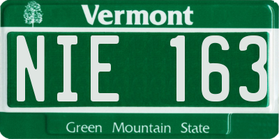 VT license plate NIE163