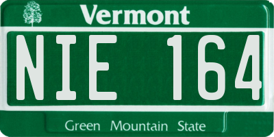 VT license plate NIE164