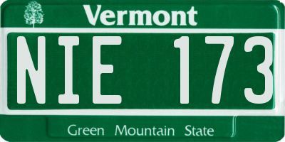 VT license plate NIE173