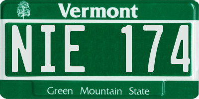 VT license plate NIE174