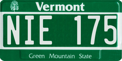 VT license plate NIE175