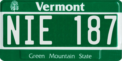 VT license plate NIE187