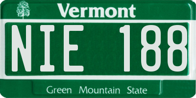VT license plate NIE188