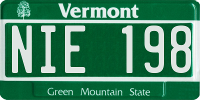 VT license plate NIE198