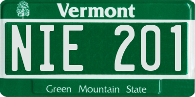 VT license plate NIE201