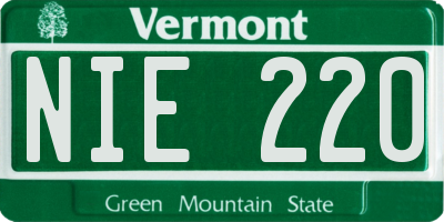 VT license plate NIE220