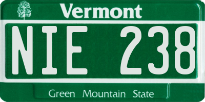 VT license plate NIE238