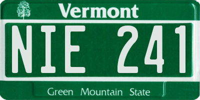 VT license plate NIE241