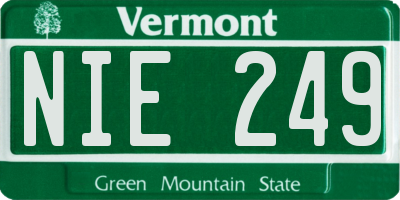 VT license plate NIE249