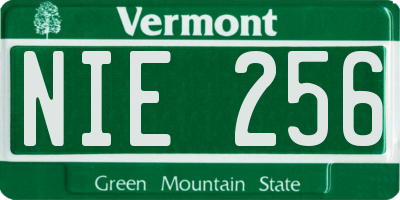 VT license plate NIE256
