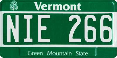 VT license plate NIE266