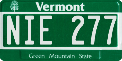 VT license plate NIE277