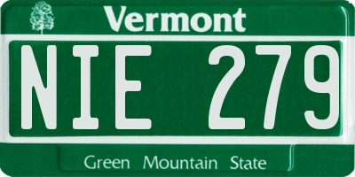 VT license plate NIE279