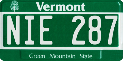 VT license plate NIE287