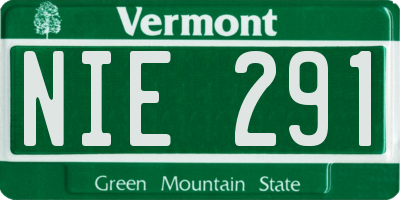 VT license plate NIE291