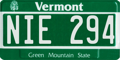 VT license plate NIE294