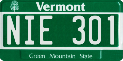 VT license plate NIE301