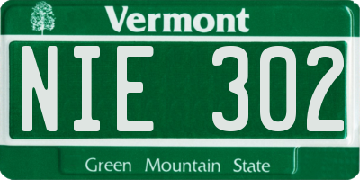 VT license plate NIE302