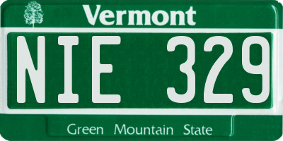 VT license plate NIE329