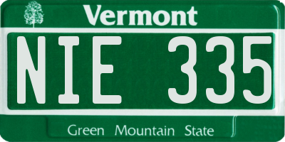 VT license plate NIE335