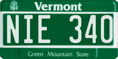 VT license plate NIE340