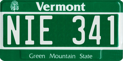 VT license plate NIE341