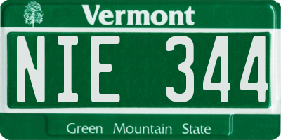 VT license plate NIE344