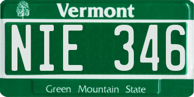 VT license plate NIE346