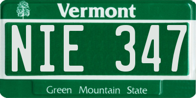 VT license plate NIE347