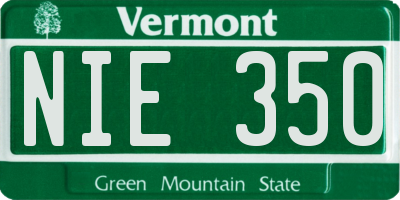 VT license plate NIE350