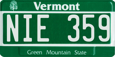 VT license plate NIE359
