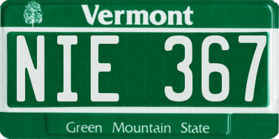 VT license plate NIE367