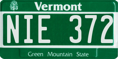 VT license plate NIE372